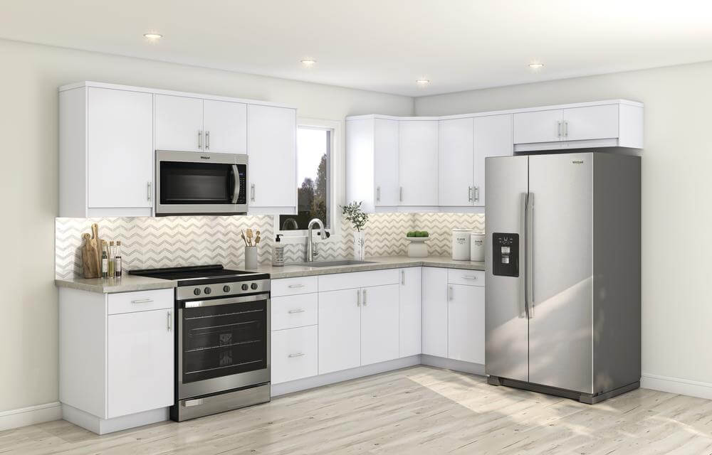 Complete accessible kitchen with safety-focused appliances, fixtures, and clear floor space